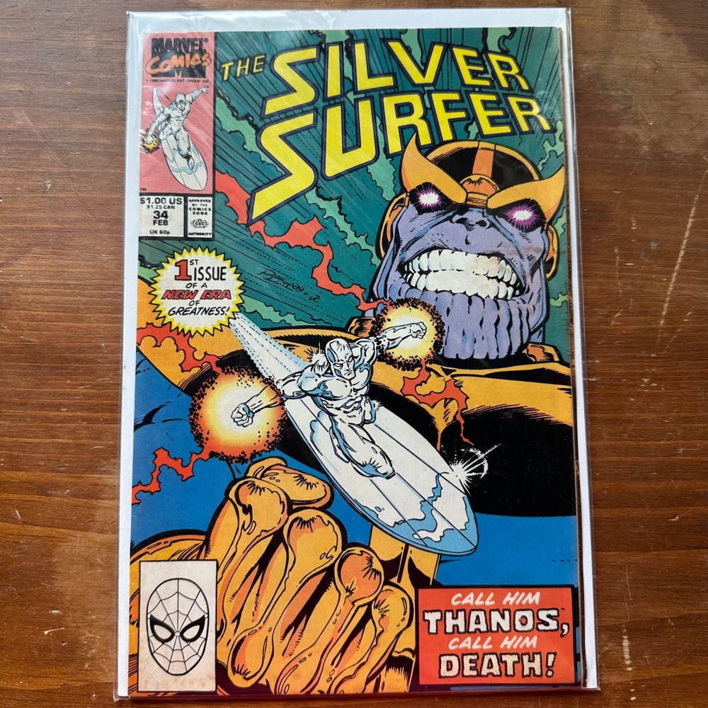 Vintage Silver Surfer #34 Marvel Comics 1990 Thanos Returns Ron Lim VG/VG+ Raw